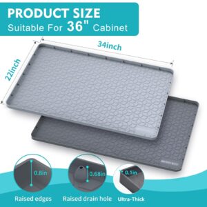 MERRYBOX Under Sink Mat, 34" x 22" Under Sink Mats for Kitchen Waterproof Multipurpose Silicone Under Kitchen Sink Mat Organizer Storage Cabinet Mat Liner Tray Fit for 36 inch Standard Cabinet