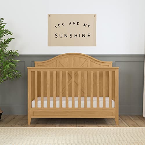 Davinci Sawyer Farmhouse 4-in-1 Convertible Crib in Honey, GREENGUARD Gold Certified