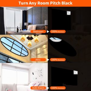 100% Blackout Blind White (157"x 59") Curtains Window Cove [DIY Cut to Any Size or Shape] [Hook & Loop Tabs][ Portable Bags for Travel ] [Light & UV Blocking ] for House,Baby Nursery,Apartment