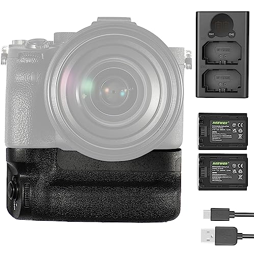 NEEWER Vertical Battery Grip Replacement for VG-C4EM with Two NP-FZ100 Batteries & Charger Kit, Compatible with Sony A7R V A7R IV A9 II A7 IV A7S III A1, BG A7IV