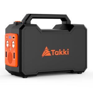 takki portable power station 111wh, camping solar generator power bank battery pack with 110v/100w (peak 150w) ac outlet usb ports camping lights for emergency home cpap power supply