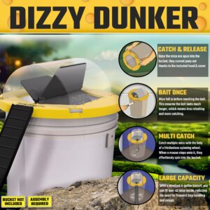 RinneTraps | Dizzy Dunker Bucket Lid Mouse Trap | Made in USA | Multi Catch | Humane | Indoor/Outdoor | (1 Pack