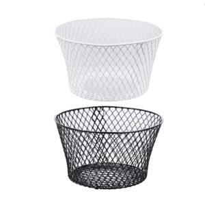 essentials round vinyl-coated wire baskets, 7.875x4.5 in. (white)