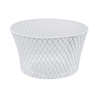 Essentials Round Vinyl-Coated Wire Baskets, 7.875x4.5 in. (White)