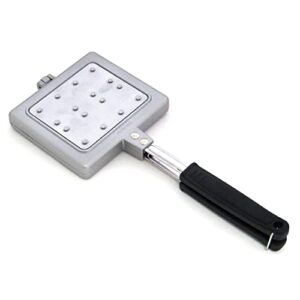 waffle maker [ made in japan ] has nonstick coating, 5.43 x 5.42 inch portable diy waffle maker for kitchen and camping