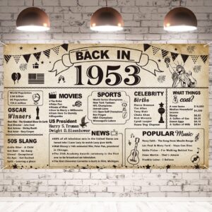 darunaxy 71st birthday party decorations, vintage back in 1953 banner 71 year old birthday party poster supplies vintage 1953 backdrop photography background for men & women 71st class reunion decor