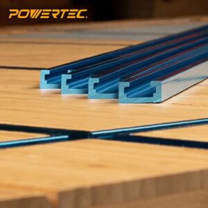 POWERTEC 71158-P3, 6 Pack, 48 Inch Double-Cut Profile Universal T-Track with Predrilled Mounting Holes, Aluminum T Track for Woodworking Jigs and Fixtures, Drill Press Table, Router Table, Workbench