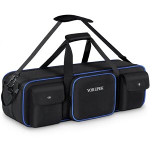 yorepek tripod carrying case bag 50.5", durable light stand bag with 2 removable padding, photo studio equipment case for tripods, monopods, speaker stands, umbrellas, gear, mic stand, tent pole