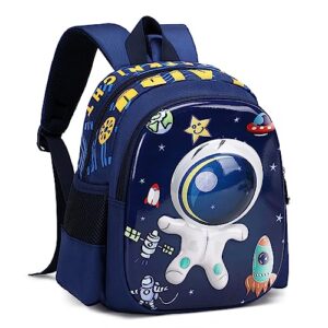 PIG PIG GIRL Toddler Backpack for Girls Boys Cute Kids Backpack for Preschool Children,Blue Astronaut