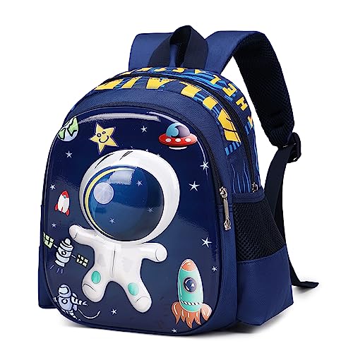 PIG PIG GIRL Toddler Backpack for Girls Boys Cute Kids Backpack for Preschool Children,Blue Astronaut