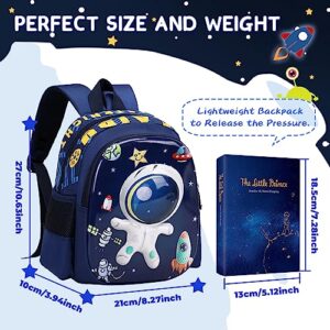 PIG PIG GIRL Toddler Backpack for Girls Boys Cute Kids Backpack for Preschool Children,Blue Astronaut