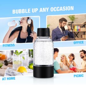 meekoo 4 Pcs Soda Carbonating Bottles Clear Soda Maker Bottle Plastic Soda Bottle Compatible with Isoda Drinkmate Maker for Kitchen Home Party Carbonated Drinks Beverages (0.5 Liter)