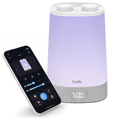 White Noise Sound Machines for Sleeping| OK to Wake Alarm Clock for Kids Adults Night Lights Nursery Essentials| Newborn Baby Girl Boy Registry| App Control Rain Shusher Soother Trainer| Bedroom Decor