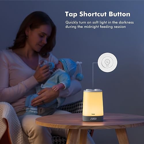 White Noise Sound Machines for Sleeping| OK to Wake Alarm Clock for Kids Adults Night Lights Nursery Essentials| Newborn Baby Girl Boy Registry| App Control Rain Shusher Soother Trainer| Bedroom Decor