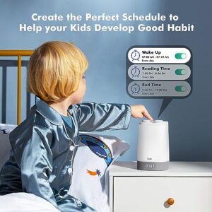 White Noise Sound Machines for Sleeping| OK to Wake Alarm Clock for Kids Adults Night Lights Nursery Essentials| Newborn Baby Girl Boy Registry| App Control Rain Shusher Soother Trainer| Bedroom Decor