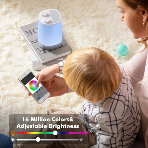 White Noise Sound Machines for Sleeping| OK to Wake Alarm Clock for Kids Adults Night Lights Nursery Essentials| Newborn Baby Girl Boy Registry| App Control Rain Shusher Soother Trainer| Bedroom Decor