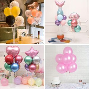 Rubfac 2 Sets Balloon Stands Kit Clear Balloon Stand for Table with Nano Glue, Balloon Holder for Birthday Party Wedding Festival Balloons Decorations