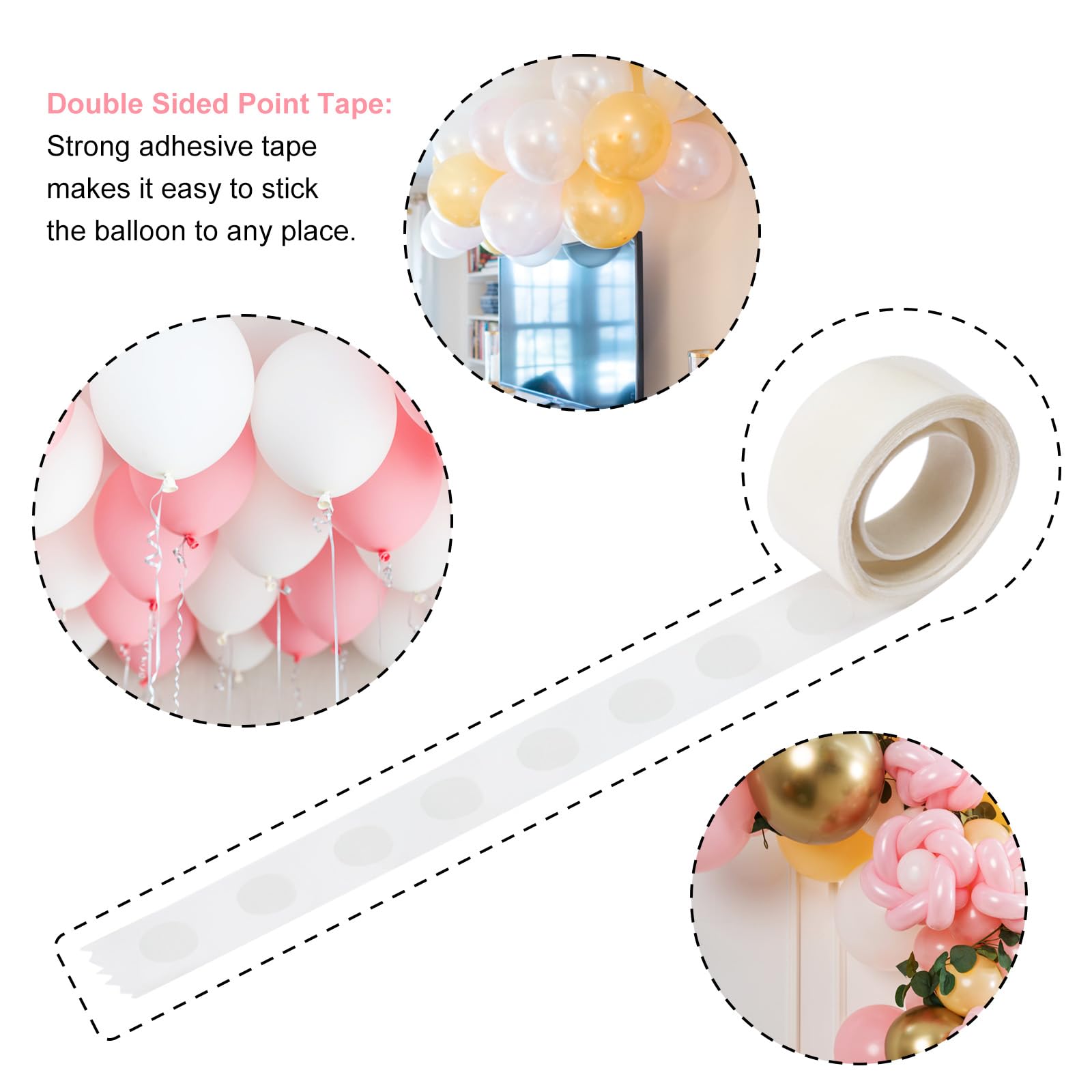 RUBFAC Balloon Arch Strip Kit, 26pcs Balloon Decoration Set with Balloon Strip Balloon Tape Balloon Clips for Party Wedding Birthday Baby Shower Decoration DIY