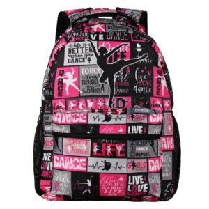 dance backpack for girls, elementary middle high school bookbags for teen kids, travel laptop backpack for college students women men durable lightweight school bags, 17 inch large back packs
