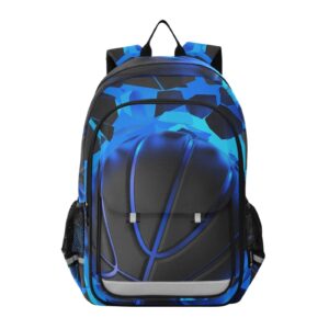 alaza 3d basketball crash blue lighting wall laptop backpack purse for women men travel bag casual daypack with compartment & multiple pockets