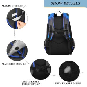 ALAZA 3d Basketball Crash Blue Lighting Wall Laptop Backpack Purse for Women Men Travel Bag Casual Daypack with Compartment & Multiple Pockets