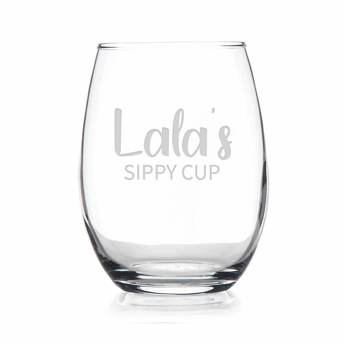 HTDesigns Lala's Sippy Cup Stemless Wine Glass - Mother's Day Gift Lala Wine Gift - First Time Lala New Lala Gift - Lala Wine Glass