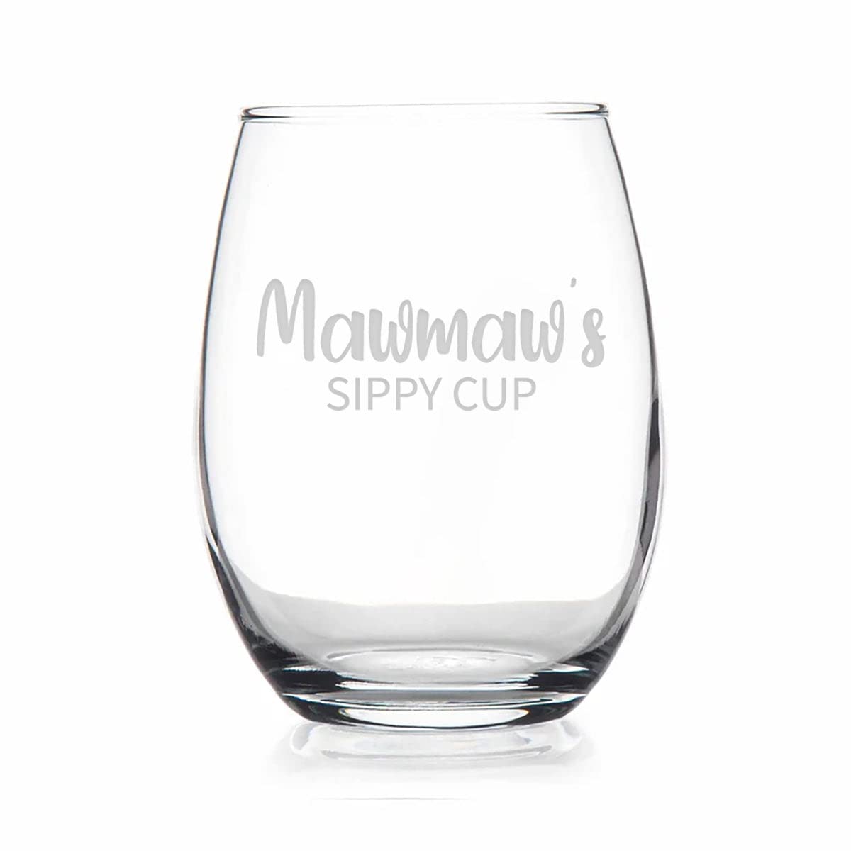 HTDesigns Mawmaw's Sippy Cup Stemless Wine Glass - Mother's Day Gift Mawmaw Wine Gift - First Time Mawmaw New Mawmaw Gift - Mawmaw Wine Glass