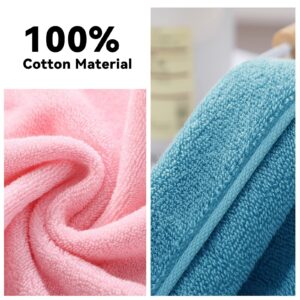 Thmyo 2 Pack 100% Cotton Super Soft Bath Towels Set, Highly Absorbent Hand Towels, Cotton Towels for Bathroom Quick Drying Large Bath Towels for Beach, Spa, Hotel (1 Bath Towel and 1 Hand Towel, Pink)