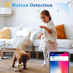 Mini Spy Hidden Camera 4K Indoor Small WiFi Wireless Nanny Cam Home Security Cameras Tiny Office Secret Surveillance Cams with 100 Days Standby Phone APP Human Detection Auto Night Vision (White)