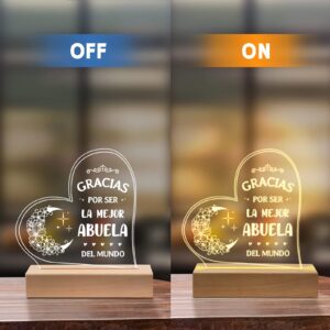 Mothers Day Gifts for Grandma in Spanish, Regalos para Abuela Acrylic Night Light, Spanish Grandma Birthday Gifts, Dia de la Madre Regalo para Abuela