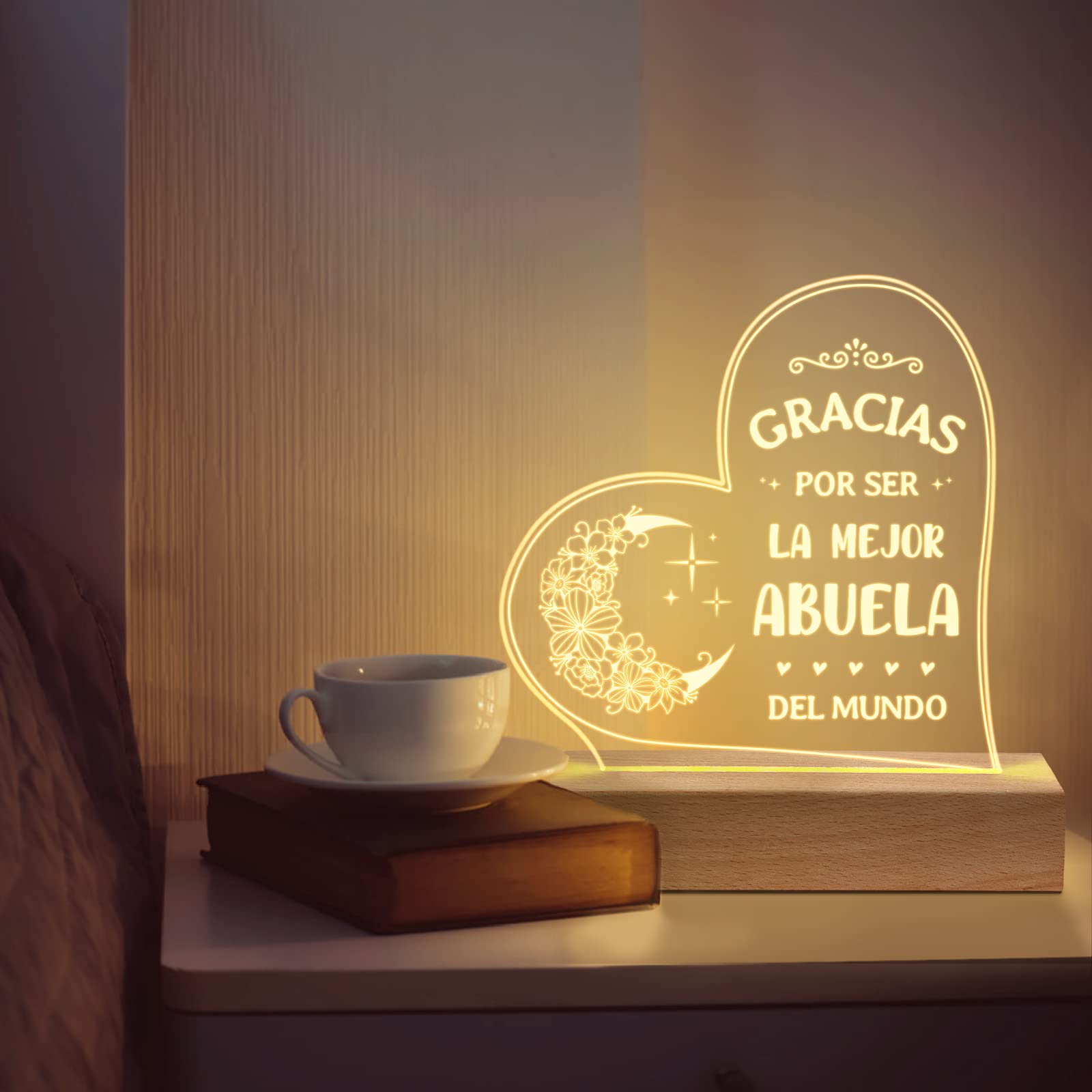 Mothers Day Gifts for Grandma in Spanish, Regalos para Abuela Acrylic Night Light, Spanish Grandma Birthday Gifts, Dia de la Madre Regalo para Abuela