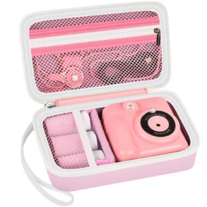 grapsa case compatible with esoxoffore for dylanto for anchioo for weefun for gktz for amzelas for mafiti instant print camera for kids, film camera storage holder organizer bag (box only)- pink