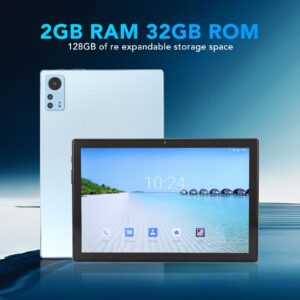 10.1 Inch Tablet for Android 8.1, 1280x800 IPS HD Screen, 2GB RAM 32GB ROM, Dual SIM 4G LTE Calling Tablet, Bluetooth WiFi Octa Core CPU Gaming Tablet (Blue)