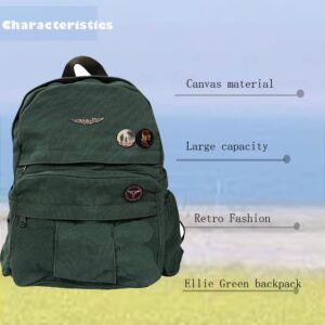 SOBOUR Ellie Backpack The Last Ellie Williams Cosplay Bag Joel Miller Backpack Vintage Casual Canvas Rucksack Laptop Travel Bag