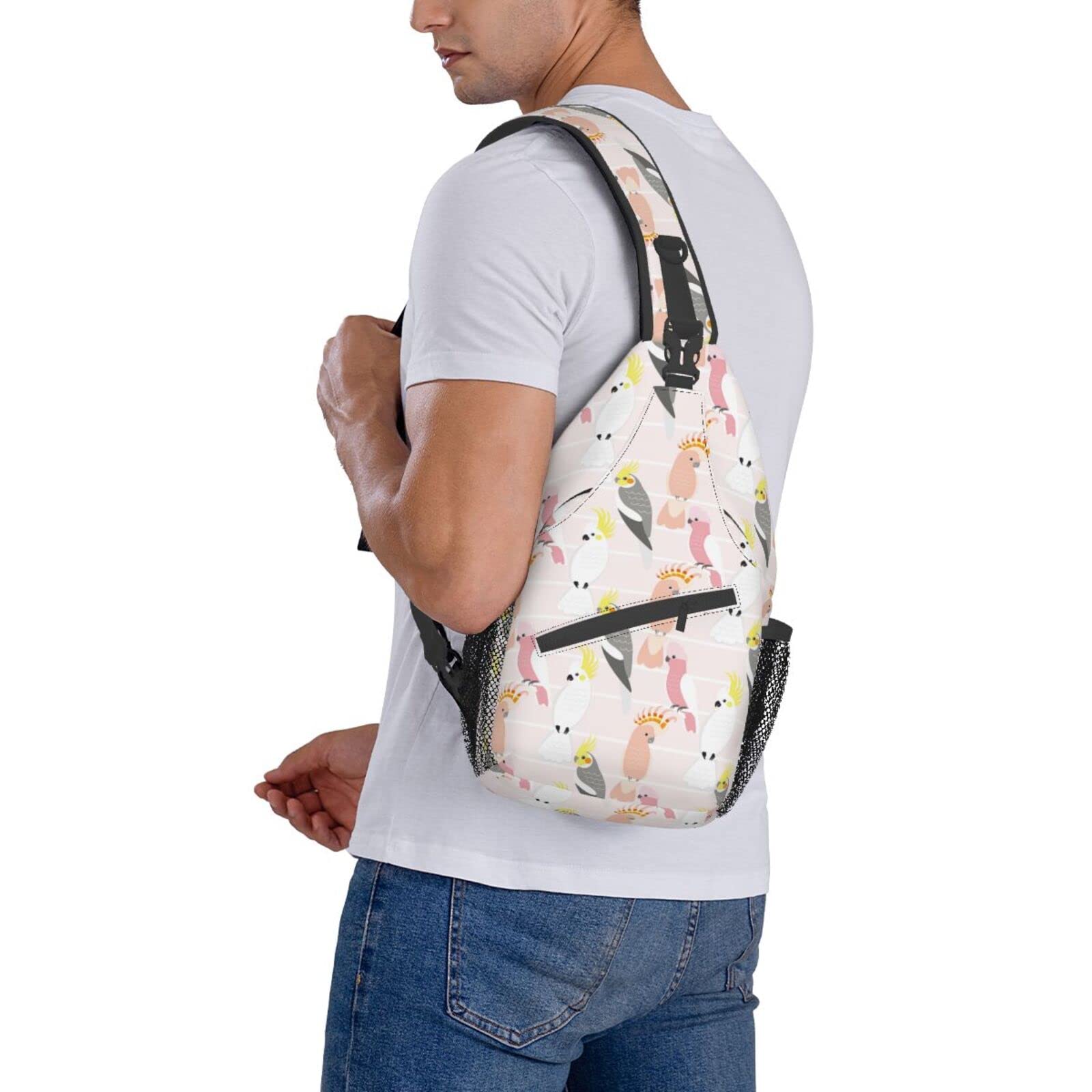 Parrot Sling Bag, Chest Bag Daypack, Crossbody Sling Backpack for Travel Sports Running Hiking