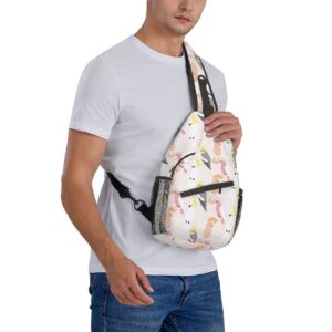 Parrot Sling Bag, Chest Bag Daypack, Crossbody Sling Backpack for Travel Sports Running Hiking