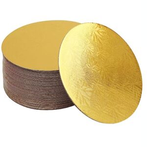 40 Pcs Cake Boards Round 10 Inch Disposable Cake Plate White Cardboard Cake Circles Cake Base Decorating Supplies (Light Gold 10")