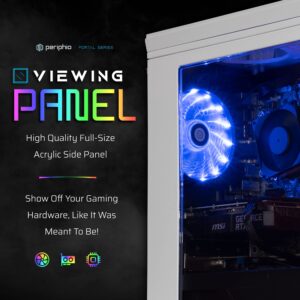 Periphio Vortex Prebuilt Gaming PC - GeForce RTX 3050 (6GB) GPU | Intel Core i5-6500 CPU (3.6GHz Turbo) | 1TB Solid State SSD | 16GB DDR4 RAM | Windows 10 Gaming Desktop Computer | WiFi + BT