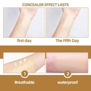 Tattoo Cover Up,Scar Cover Stickers Tape,Waterproof Ultra Thin Patch Pads Concealer Body Leg Bruise Stretch Scar Dark Spots Vitiligo Skin Makeup,Long Lasting Invisible Tattoo Flaw Conceal Patch 60PCS