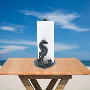 Sea Horse Paper Towel Holder, Nautical Kitchen Accessories, Freestanding Countertop Organization, 13 Inches