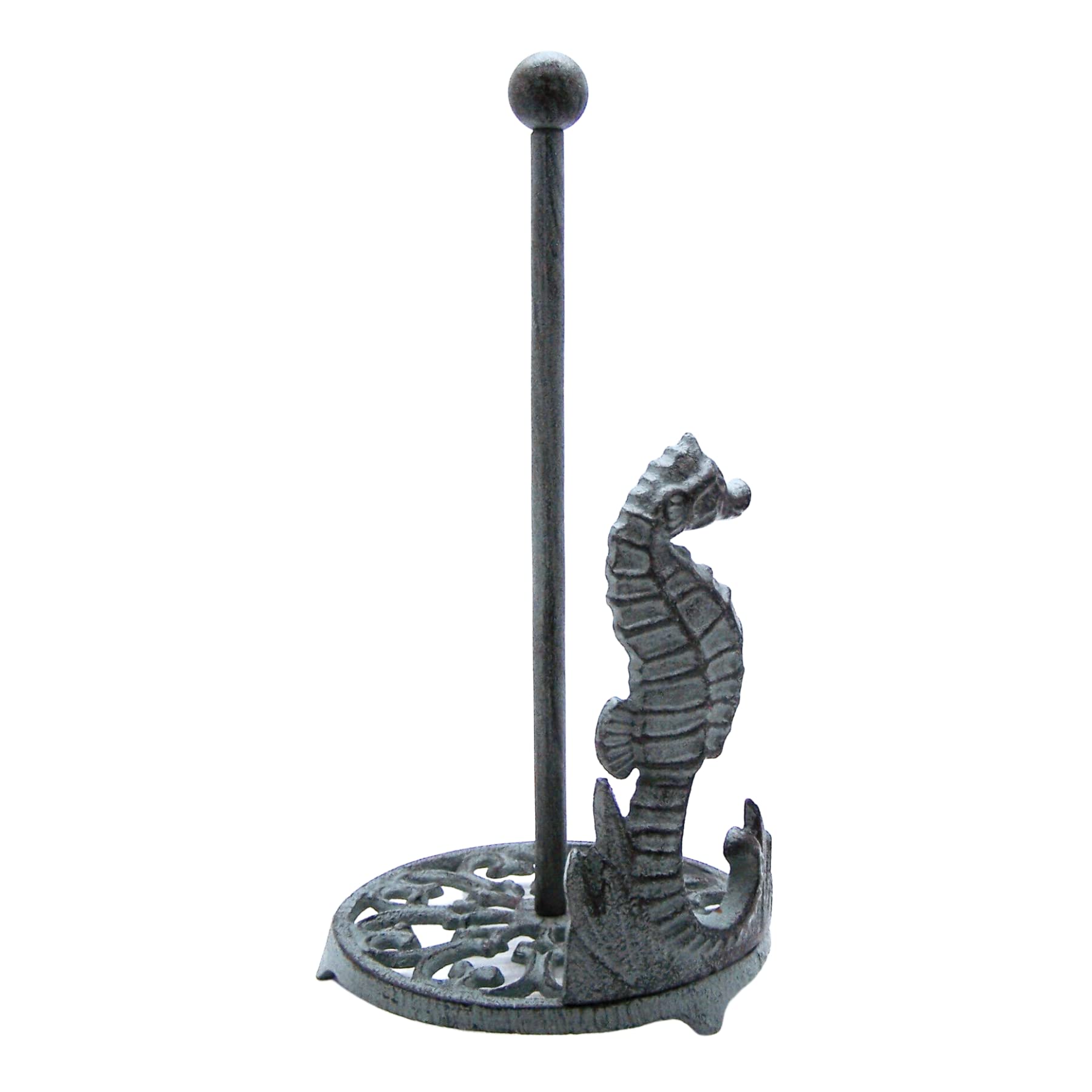 Sea Horse Paper Towel Holder, Nautical Kitchen Accessories, Freestanding Countertop Organization, 13 Inches