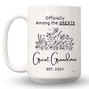vivulla68 ceramic mug - great grandma 2024, 425.243g, microwave safe, for hot drinks, mother's day, pregnancy announcement gift