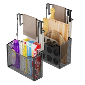 2 pack cabinet door organizer with double towel bars over the cabinet door organizer kitchen cabinet organizers and storage cutting board holder suitable for cabinet doors less than 0.98 inch thick