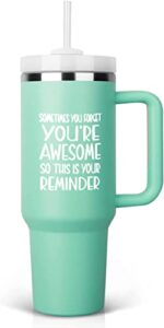 inspirational gifts for women,thank you gifts, retirement gifts for women funny birthday gifts for coworker, bff, mom, wife, sister 40 oz tumbler with handle and straw lid