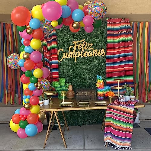 HYOWCH Fiesta Party Decorations, 130 Pcs Balloon Arch Kit for Cactus, Mexican Cinco de Mayo, Taco Theme Birthday, Baby Shower Supplies