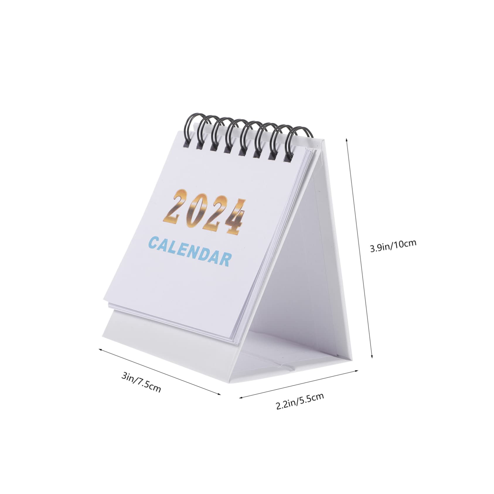 Gogogmee 1 2024 Mini Desk Calendar Table Top Decor Mini Calendar 2023-2024 Desk Calendar 2024 Decorative Standing Calendar Easel Flip Calendar White Calendar Desk Paper Clamshell Simple