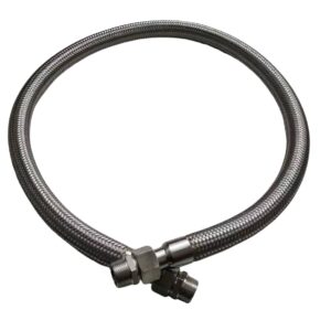 Industrial Grade Compressor Jumper Hose, 3/4" NPT Male x 48" Length, 750°F，450 PSI，Both Sides Fittings Rotate Freely，Flexible Whole body Stainless Steel Metal Hose