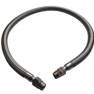 Industrial Grade Compressor Jumper Hose, 3/4" NPT Male x 48" Length, 750°F，450 PSI，Both Sides Fittings Rotate Freely，Flexible Whole body Stainless Steel Metal Hose