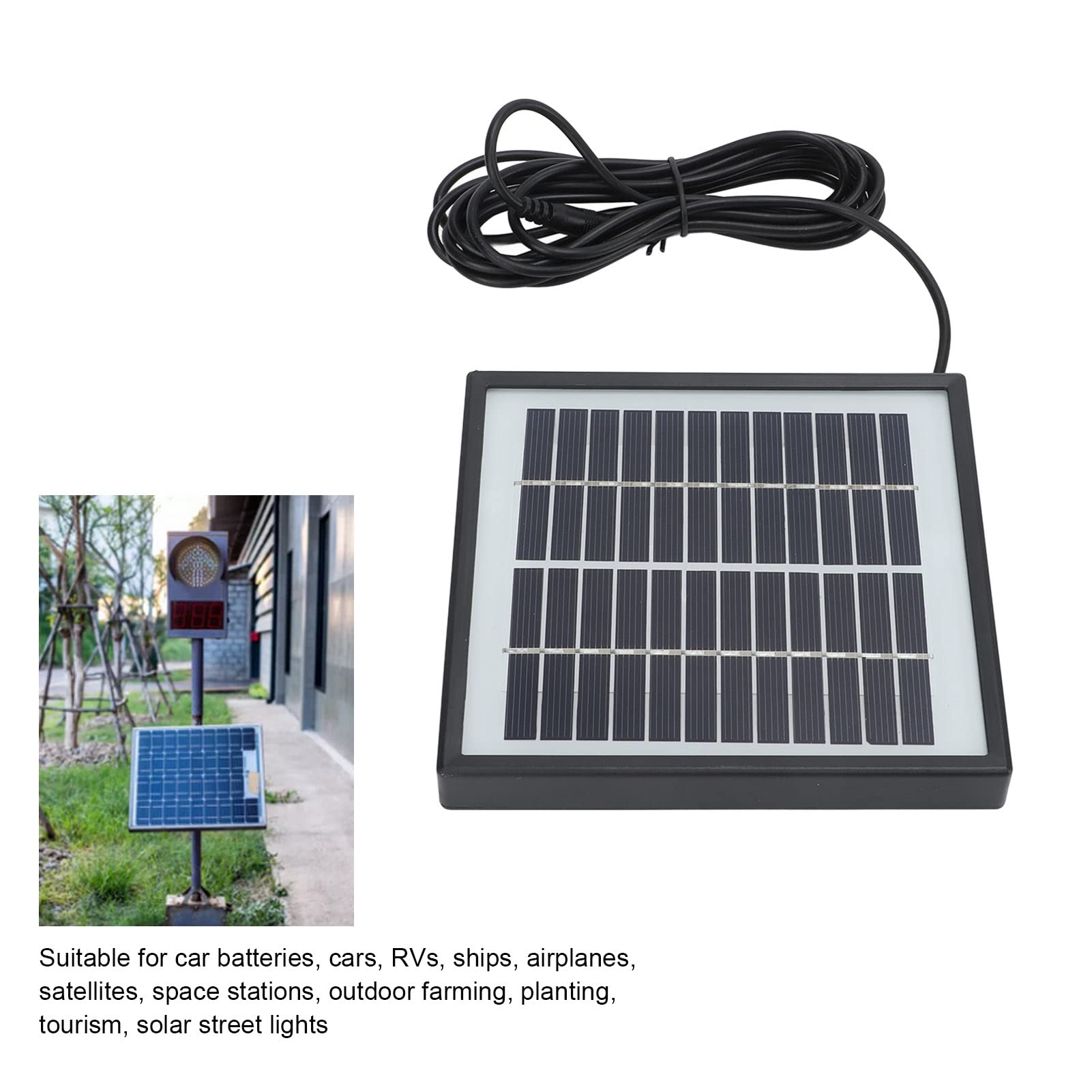 2W 12V Solar Panel, Polysilicon Solar Panels Energy Saving with Frame for Planting for Automobile for Tourism