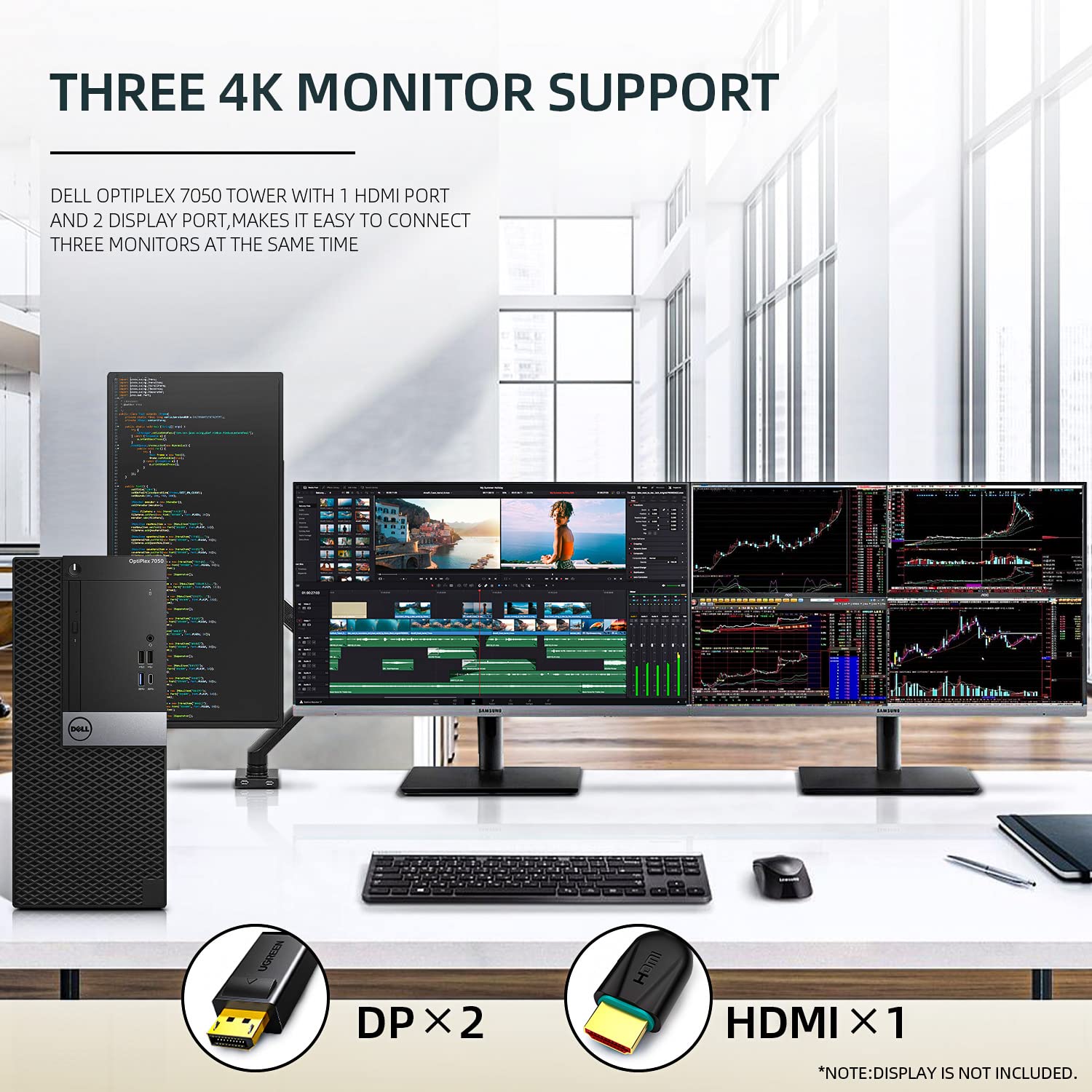 Dell OptiPlex 7050 Tower Computers,i7-6700 3.4GHz,32GB DDR4 Ram New 1TB M.2 NVMe SSD+2TB HDD,AX200 Built WiFi 6 Bluetooth 5.2,Refurbished Desktop PC,HDMI,Dual Monitor Support,Windows 10 Pro (Renewed)